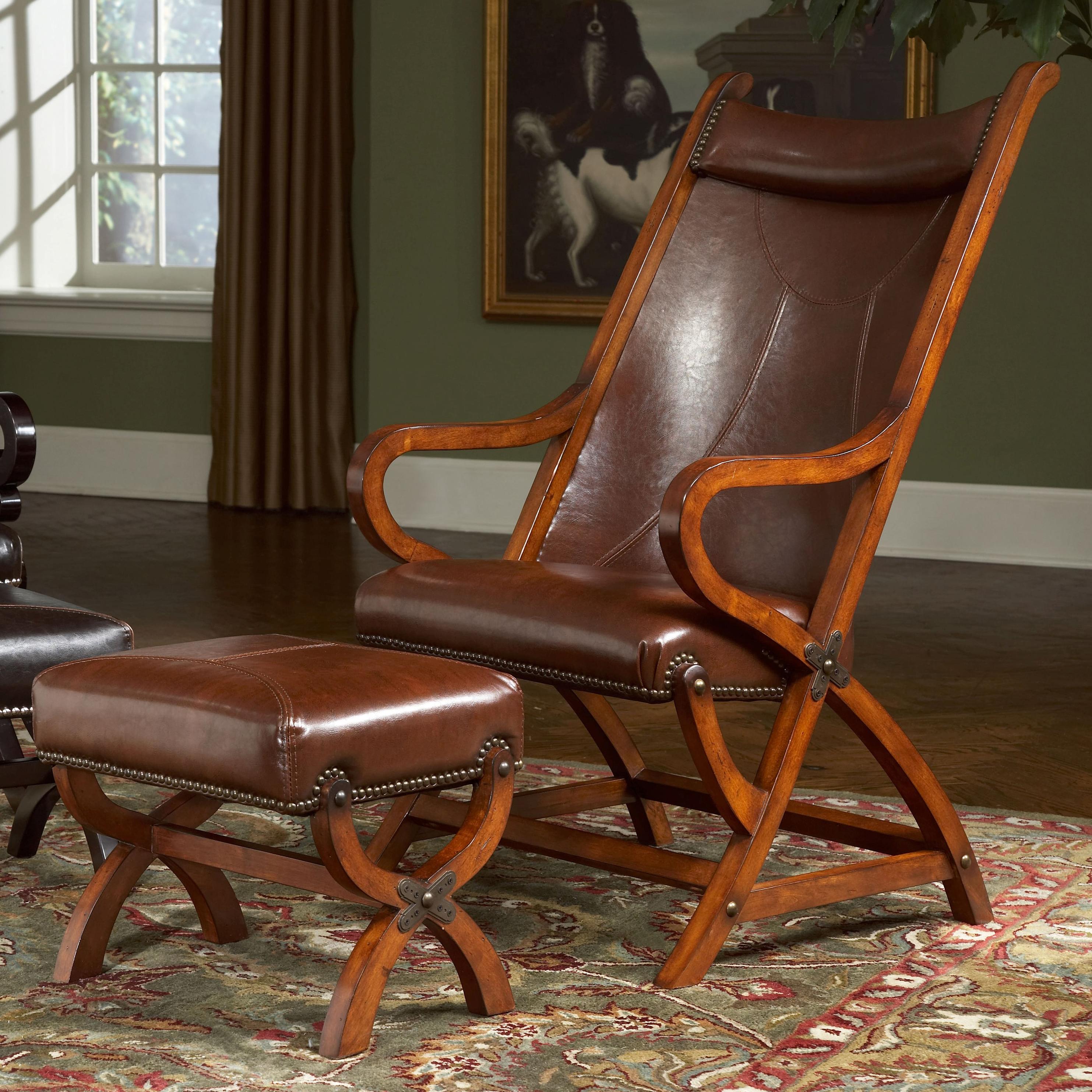 Leather rocking chair with ottoman shop